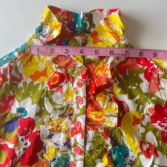 XXI By Forever 21 | Colorful Floral Ruffle Button-Up Sleeveless Dress – Size M - Picture 16 of 16